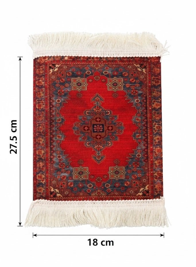 Droplyte Persian Carpet Style Coasters Mouse Pad Oriental Vintage Bohemian Rug Desk Pad Miniature Mouse Mat Coaster Table Décor for Office Home - Image 2